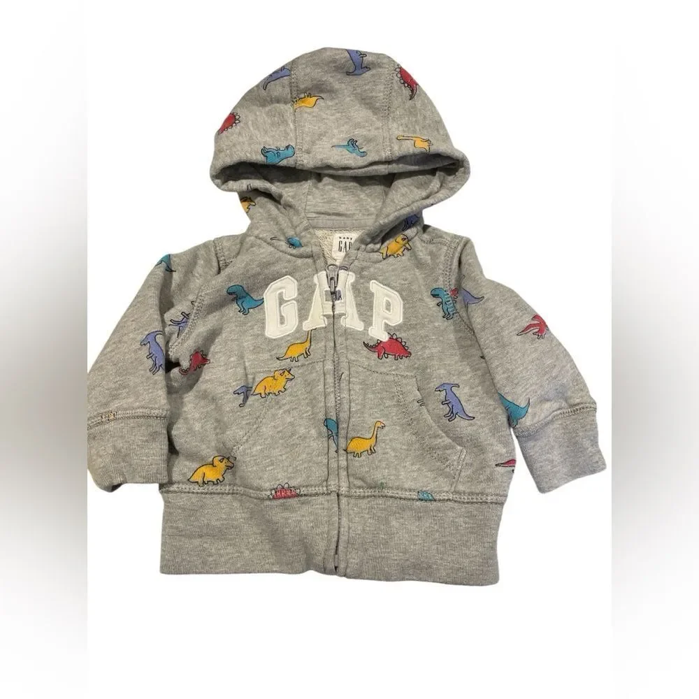 GAP Kids Multicolor Dinosaur Print Hoodie size 3-6 months